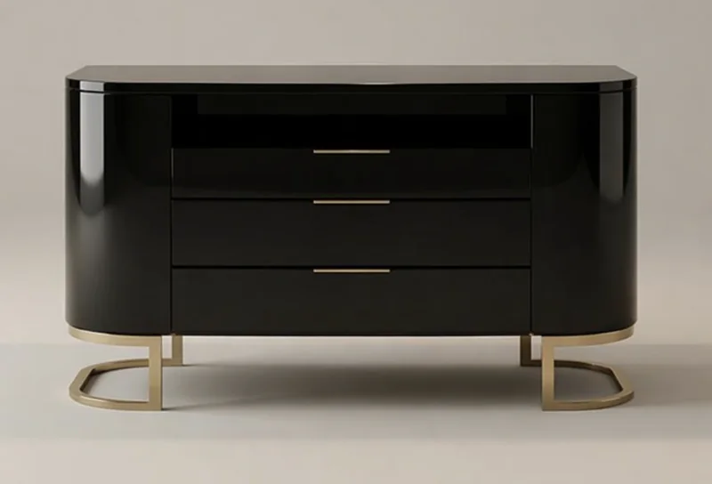 Marlborough Nightstand in Black Gloss